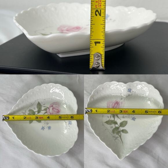 Vintage Mikasa Japan "WITH LOVE" Heart Shaped Porcelain Plate romantic collector - Picture 7 of 7